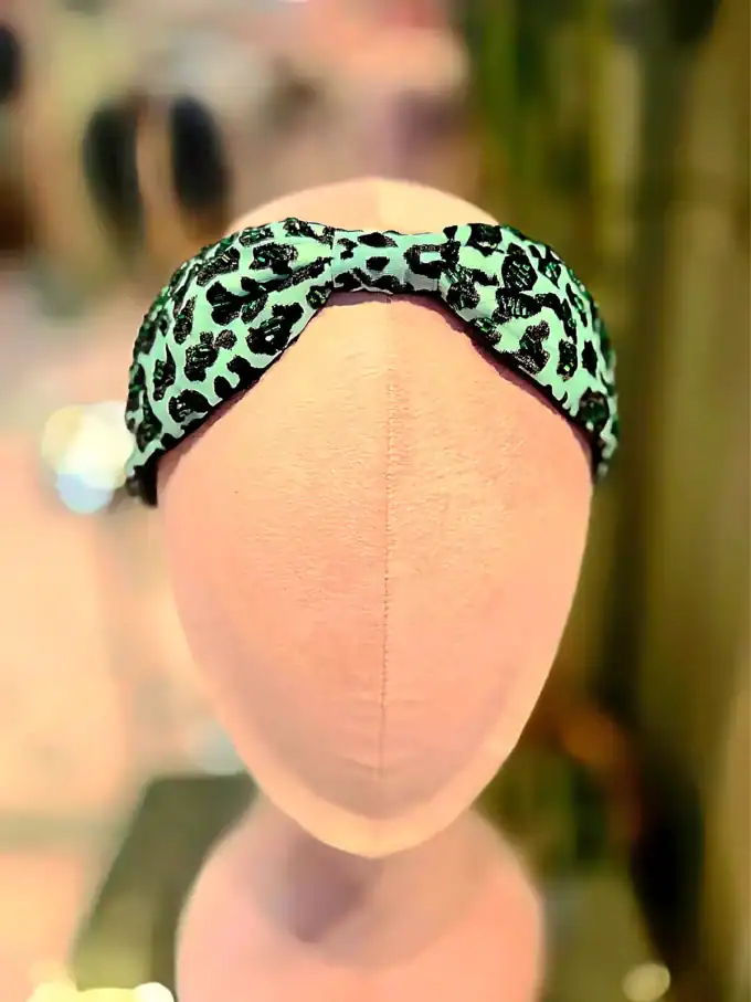Håndlavet leopardprint hårbånd til kvinder.