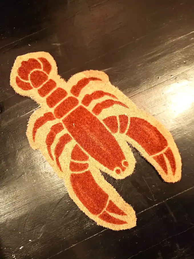 Kokosmåtte med hummermotiv til badeværelse eller køkken.